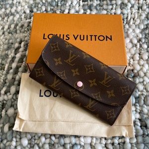 EUC Louis Vuitton Monogram Portefeuil Emilie Long Wallet Rose Ballerine